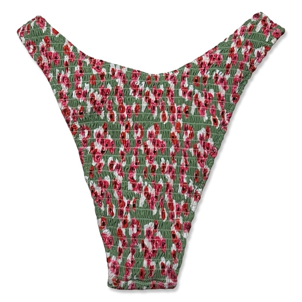 Floral Print Bikini Set | Triangle Bra+High Cut Cheeky Bottoms  | S | NWOT - Picture 5 of 5